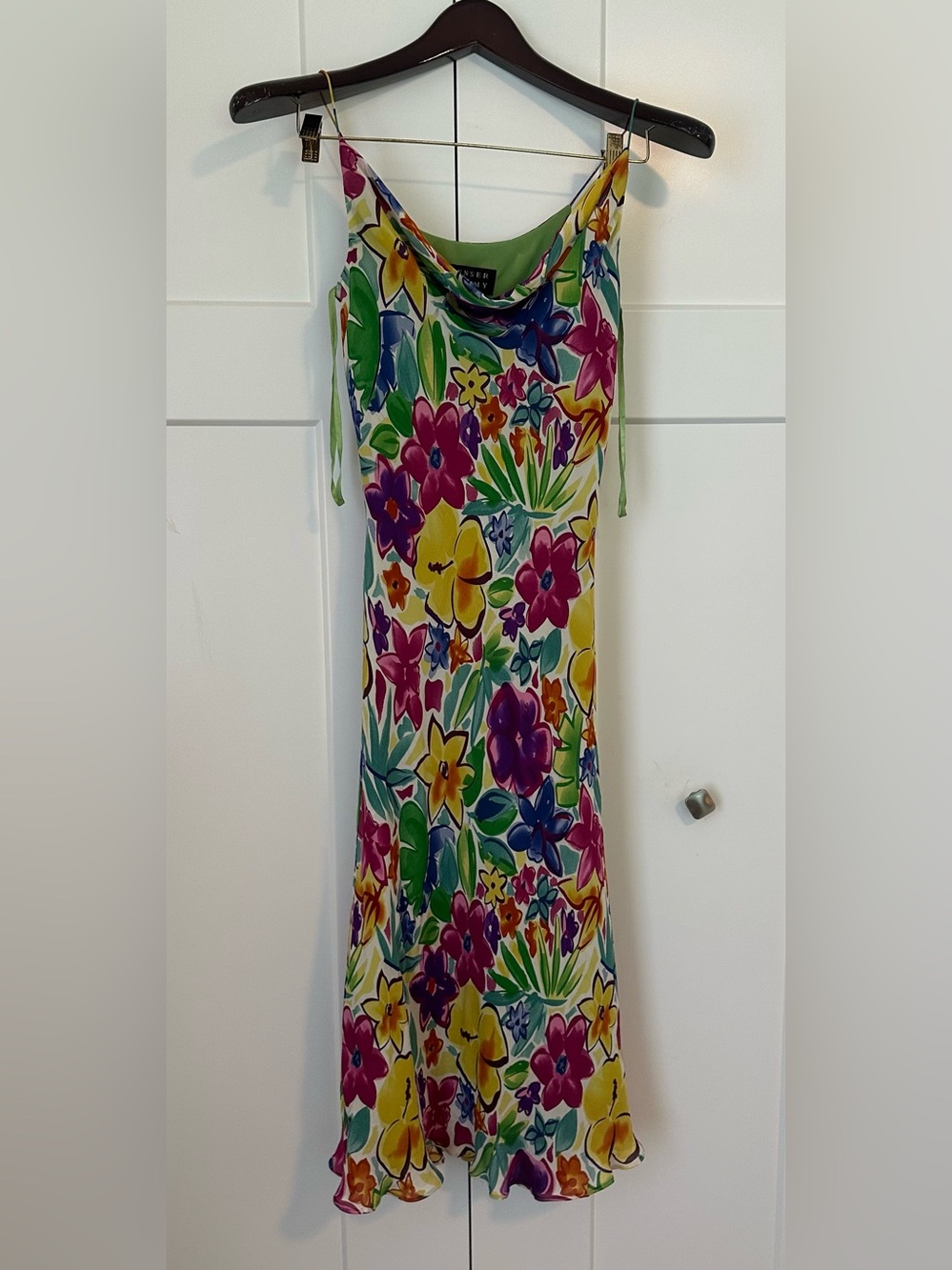 Spenser Jeremy 100% Silk Floral Slip Dress in Bright Multi
